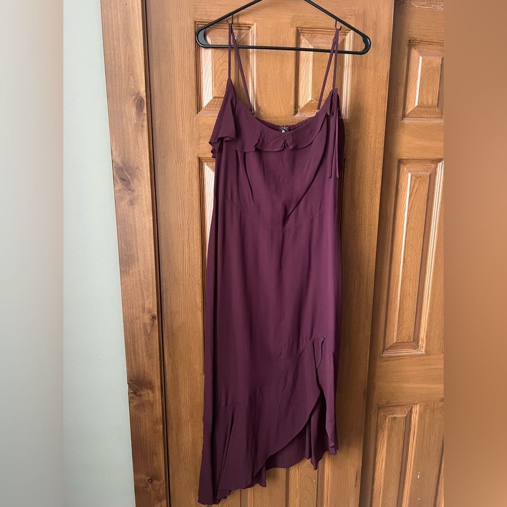 Reformation Asymmetrical Plum Dress